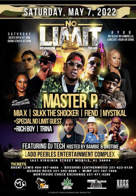 No Limit Reunion Tour: Master P, Mystikal, Silkk The Shocker, Mia X & Fiend
